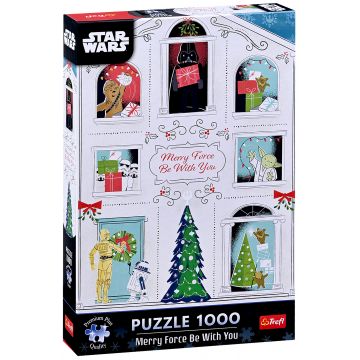 Puzzle Trefl din  1000 de piese    - Star Wars: Fie ca puterea Crăciunului să fie cu tine.