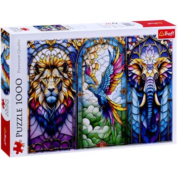 Puzzle Trefl din  1000 de piese    - Vitralii cu animale
