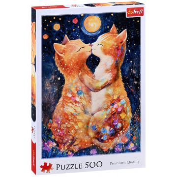 Puzzle Trefl din  500 de piese    - Sărut sub lumina lunii