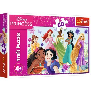 Puzzle Trefl din 60 piese- Prințesele Disney în acțiune
