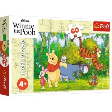 Puzzle Trefl din 60 piese- Winnie the Pooh în căutarea mierii delicioase