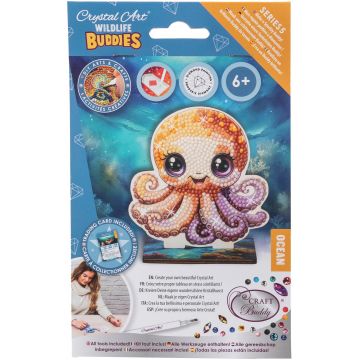 Set de broderie cu diamante Craft Buddy - Crystal Art Buddies: Caracatiță, 7 piese