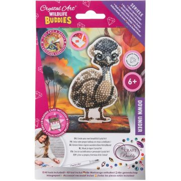 Set de broderie cu diamante Craft Buddy - Crystal Art Buddies: Emu, 7 piese