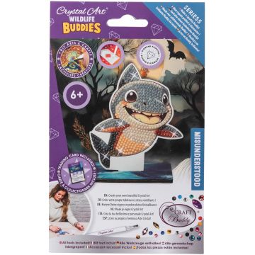 Set de broderie cu diamante Craft Buddy - Crystal Art Buddies: Rechin, 7 piese