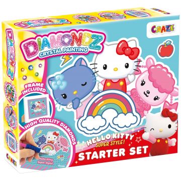 Set de broderie cu diamante Craze - Hello Kitty, pentru incepatori
