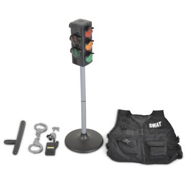 Set de joacă pentru siguranță rutieră CXL - Semafor cu accesorii de poliție