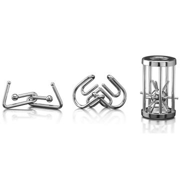 Set de puzzle-uri logice metalice Popular - Jocuri pentru creier (3 buc)