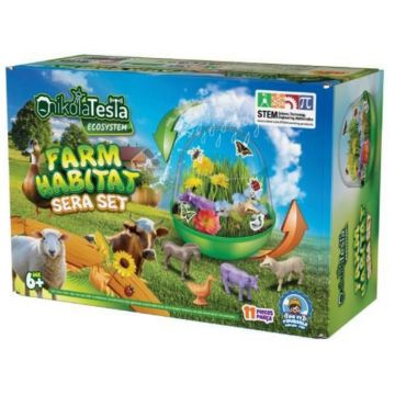 Set educațional Nikola Tesla - Fermă într-un habitat, 11 piese