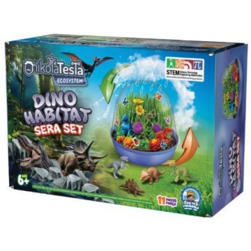 Set educațional Nikola Tesla - Habitat de dinozauri, 11 piese