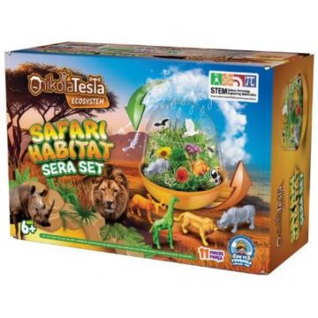 Set educațional Nikola Tesla - Habitat de safari, 11 piese