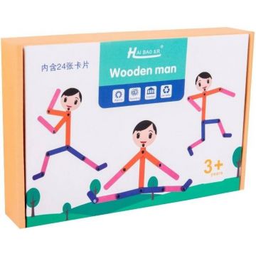 Set educațional Smart Baby - Om de lemn, albastru