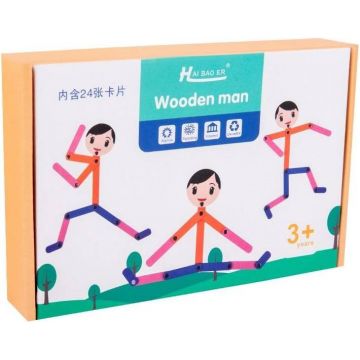 Set educațional Smart Baby - Om de lemn, portocaliu
