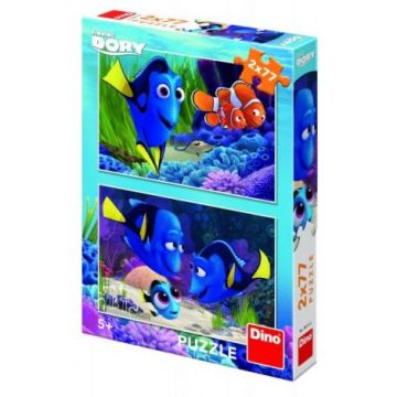 Puzzle 2 in 1 - gasirea lui dory (77 piese)