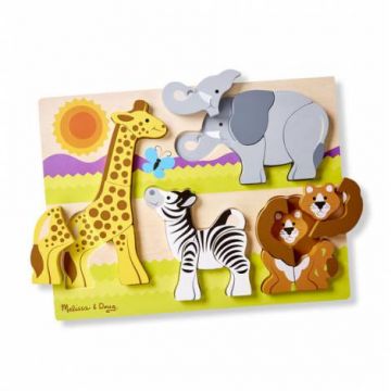 Puzzle din lemn Jumbo Safari Melissa and Doug