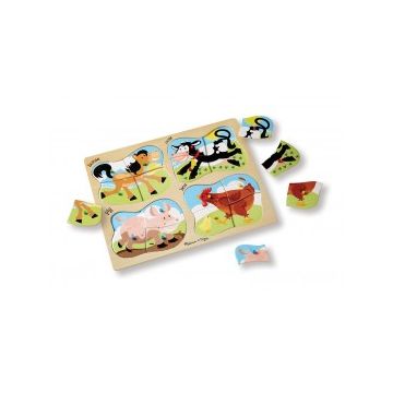 Puzzle lemn 4 in 1 Ferma