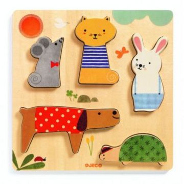 Puzzle lemn animale de companie