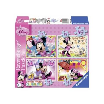 Puzzle minnie mouse 4 buc in cutie 12162024 piese