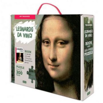 Puzzle mona lisa (300 piese+carte)