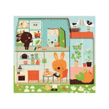 Puzzle straturi Djeco casuta iepurasilor