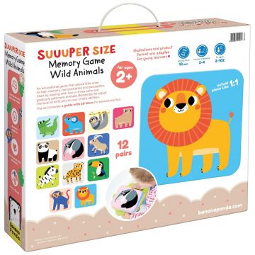 Joc de memorie pentru copii  Banana Panda Suuuper Size - Animale sălbatice