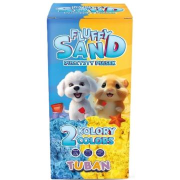 Nisip pufos pentru modelat Tuban - Albastru și galben, 2 x 70 g