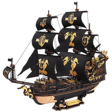 Puzzle 3D din lemn Robo Time din 603 piese - Nava cu pânze „Căluț de mare”
