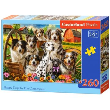 Puzzle Castorland din 260 piese - Câini fericiți în sat