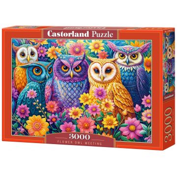 Puzzle Castorland din 3000 piese - Întâlnirea florilor și a bufnițelor