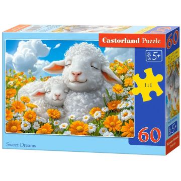 Puzzle Castorland din 60 piese - Vise dulci ale mieilor