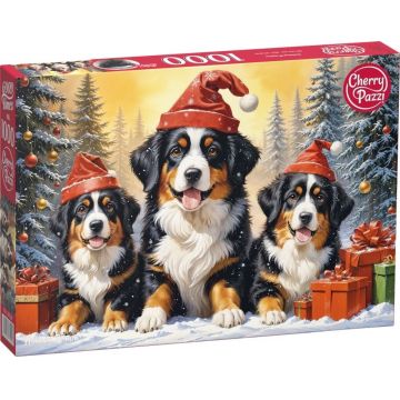 Puzzle Cherry Pazzi din 1000 piese - Căței de Crăciun