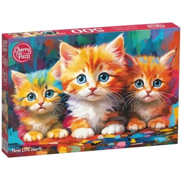 Puzzle Cherry Pazzi din 500 piese - Trei inimioare mici
