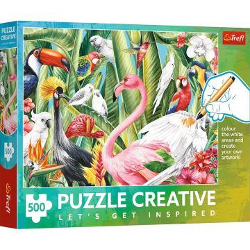 Puzzle de colorat Trefl din  500 piese - Păsările Paradisului