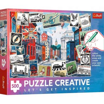 Puzzle de colorat Trefl din  500 piese - Salutări din Londra