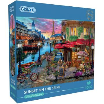 Puzzle Gibsons din 1000 piese - Apus de soare peste Sena