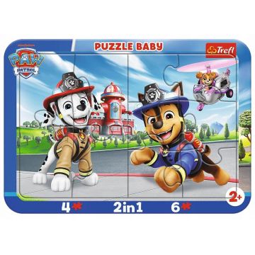 Puzzle în ramă Trefl 2 in 1 - Patrula Cățelușilor