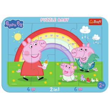 Puzzle în ramă Trefl 2 in 1 - Purcelușa Peppa