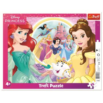 Puzzle în ramă Trefl din 25 piese - Prințesele Disney