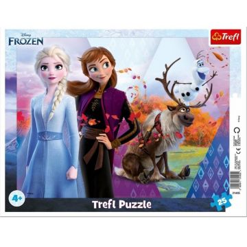 Puzzle în ramă Trefl din 25 piese - Regatul de Gheață 2