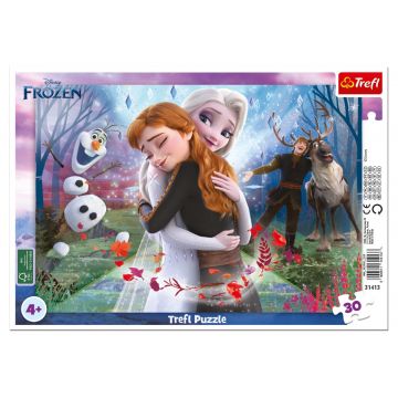 Puzzle în ramă Trefl din 30 piese - Regatul de Gheață 2