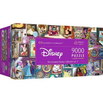 Puzzle panoramic Trefl din  9000 piese - Cea mai mare colecție Disney, partea a 2-a