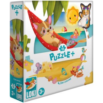 Puzzle pentru copii Loki din 12 piese - Loki pe plajă