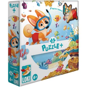 Puzzle pentru copii Loki din 35 piese - Loki face snorkeling