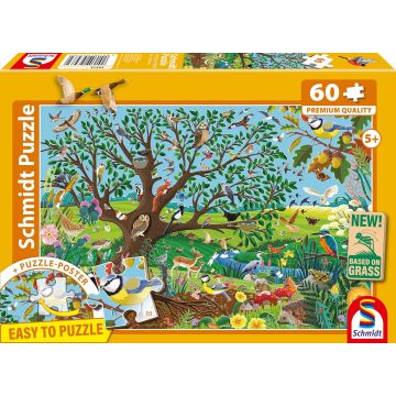 Puzzle pentru copii Schmidt din 60 piese - Animalele din grădină