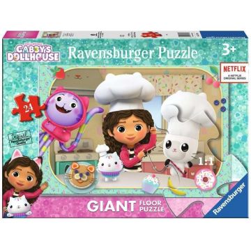 Puzzle pentru podea Ravensburger din 24 piese - Casa de păpuși a lui Gaby: În bucătărie