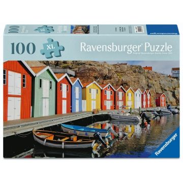 Puzzle Ravensburger din 100 XL piese - Case colorate