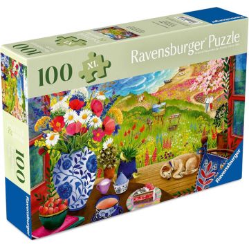Puzzle Ravensburger din 100 XL piese - Vedere prin fereastră