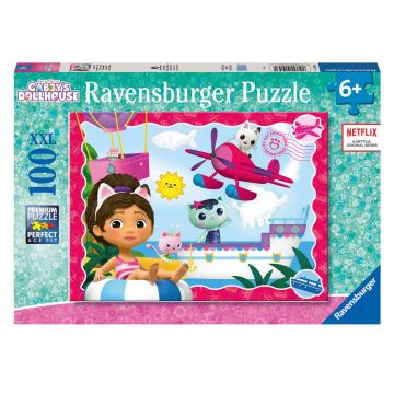 Puzzle Ravensburger din 100 XXL piese - Aventurile pisicilor cu Gabi