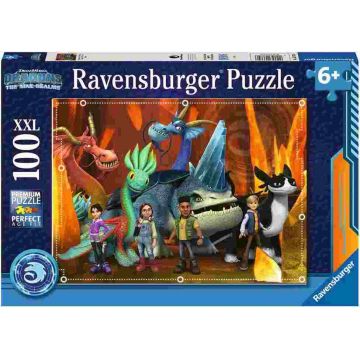 Puzzle Ravensburger din 100 XXL piese - Dragoni: Cele Nouă Tărâmuri
