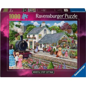 Puzzle Ravensburger din 1000 piese - Casă lângă gară