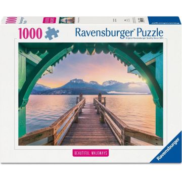 Puzzle Ravensburger din 1000 piese - Podul de pe Lacul Annecy